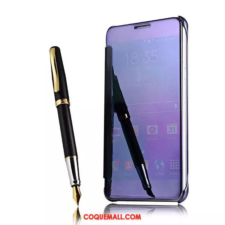 Étui Samsung Galaxy A8 Téléphone Portable Miroir Bleu, Coque Samsung Galaxy A8 Étoile Étui En Cuir