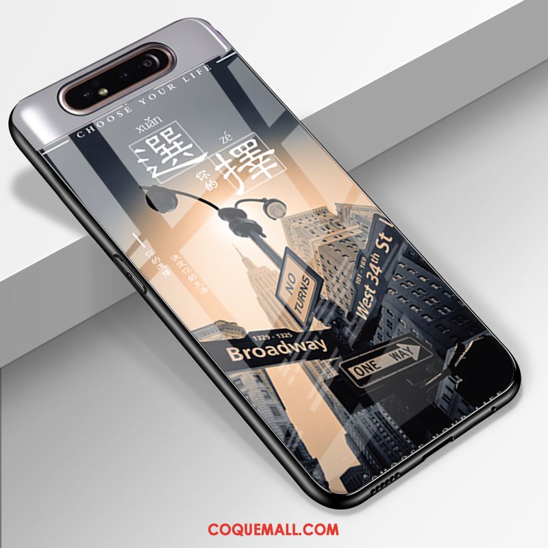 Étui Samsung Galaxy A80 Art Incassable Tendance, Coque Samsung Galaxy A80 Noir Téléphone Portable