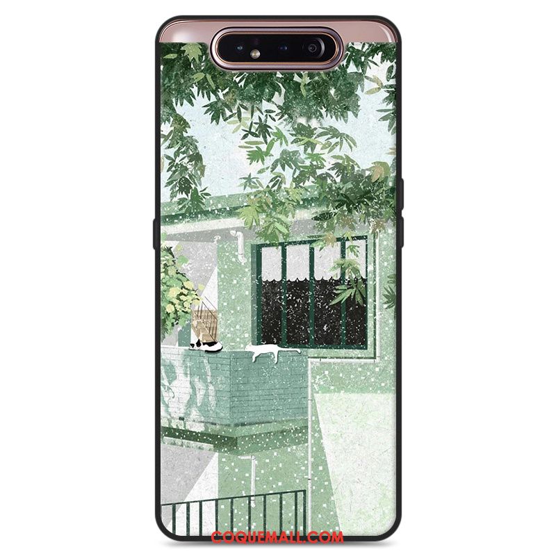 Étui Samsung Galaxy A80 Art Téléphone Portable Silicone, Coque Samsung Galaxy A80 Ornements Suspendus Vert