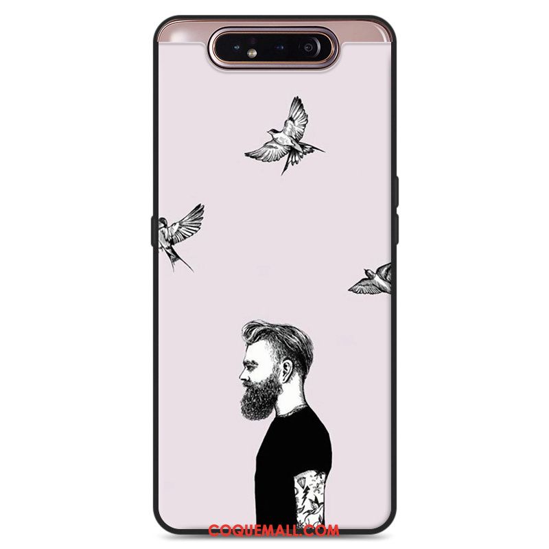 Étui Samsung Galaxy A80 Gris Téléphone Portable Fluide Doux, Coque Samsung Galaxy A80 Amoureux Personnalité