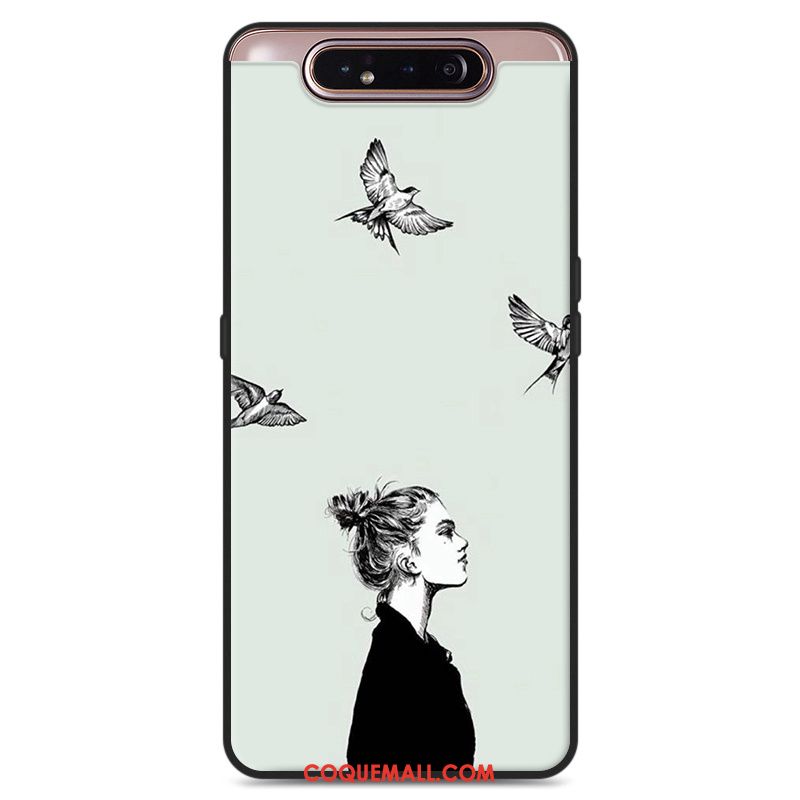 Étui Samsung Galaxy A80 Gris Téléphone Portable Fluide Doux, Coque Samsung Galaxy A80 Amoureux Personnalité