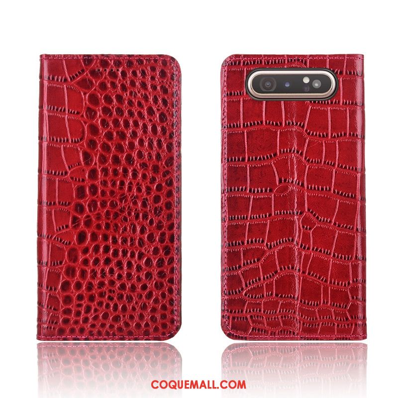 Étui Samsung Galaxy A80 Silicone Fluide Doux Protection, Coque Samsung Galaxy A80 Crocodile Marque De Tendance Braun