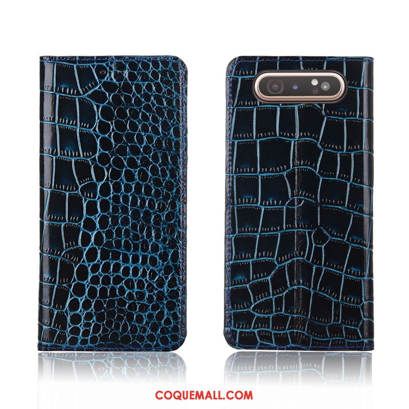 Étui Samsung Galaxy A80 Silicone Fluide Doux Protection, Coque Samsung Galaxy A80 Crocodile Marque De Tendance Braun