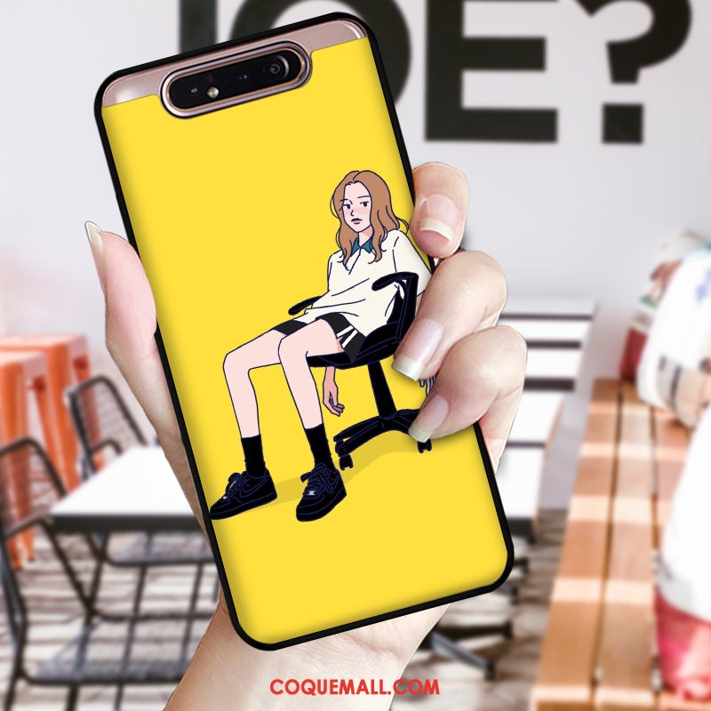 Étui Samsung Galaxy A80 Étoile Fluide Doux Dessin Animé, Coque Samsung Galaxy A80 Jaune Téléphone Portable