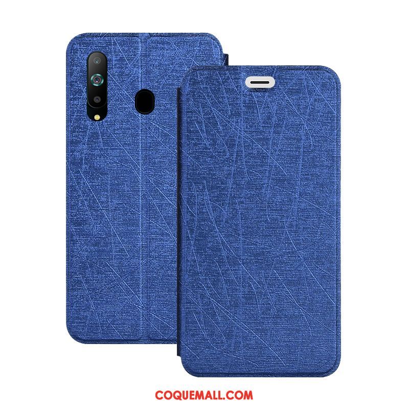 Étui Samsung Galaxy A8s Boucle Magnétique Blanc Fluide Doux, Coque Samsung Galaxy A8s En Cuir Étoile