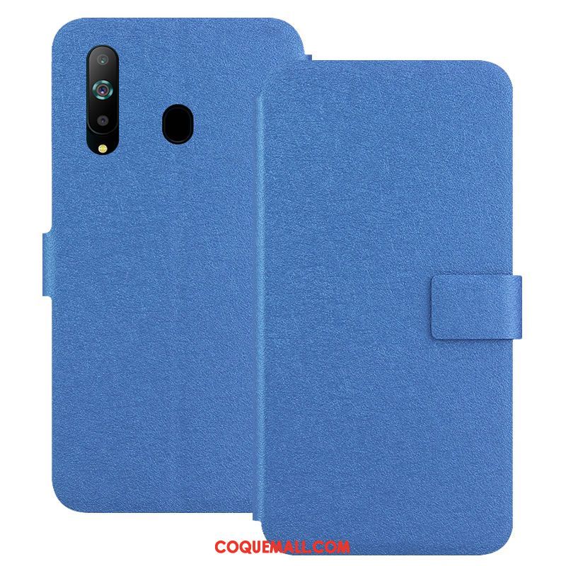 Étui Samsung Galaxy A8s Boucle Magnétique Blanc Fluide Doux, Coque Samsung Galaxy A8s En Cuir Étoile