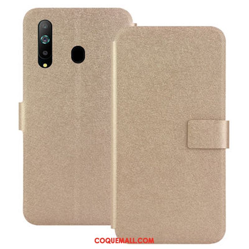 Étui Samsung Galaxy A8s Boucle Magnétique Blanc Fluide Doux, Coque Samsung Galaxy A8s En Cuir Étoile