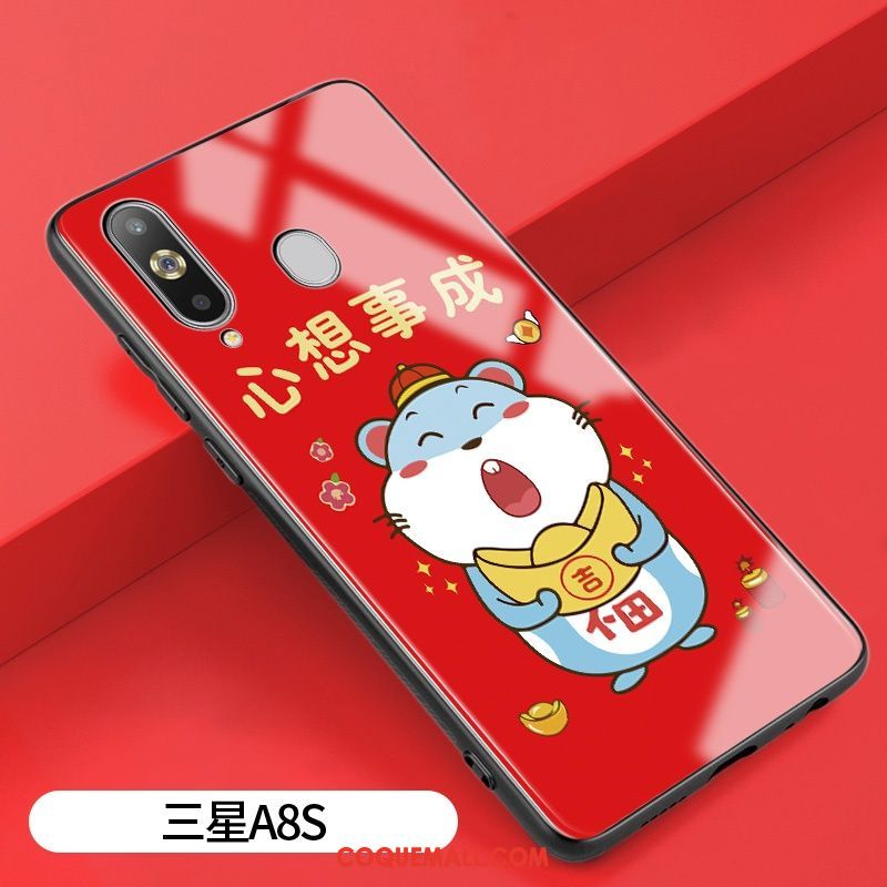 Étui Samsung Galaxy A8s Charmant Tout Compris Silicone, Coque Samsung Galaxy A8s Nouveau Rouge