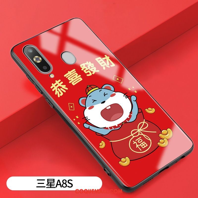 Étui Samsung Galaxy A8s Charmant Tout Compris Silicone, Coque Samsung Galaxy A8s Nouveau Rouge