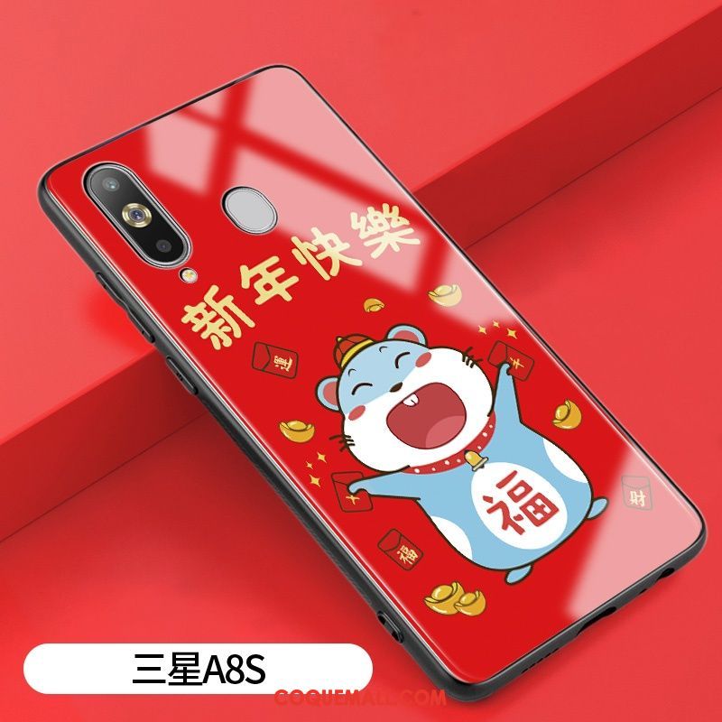 Étui Samsung Galaxy A8s Charmant Tout Compris Silicone, Coque Samsung Galaxy A8s Nouveau Rouge