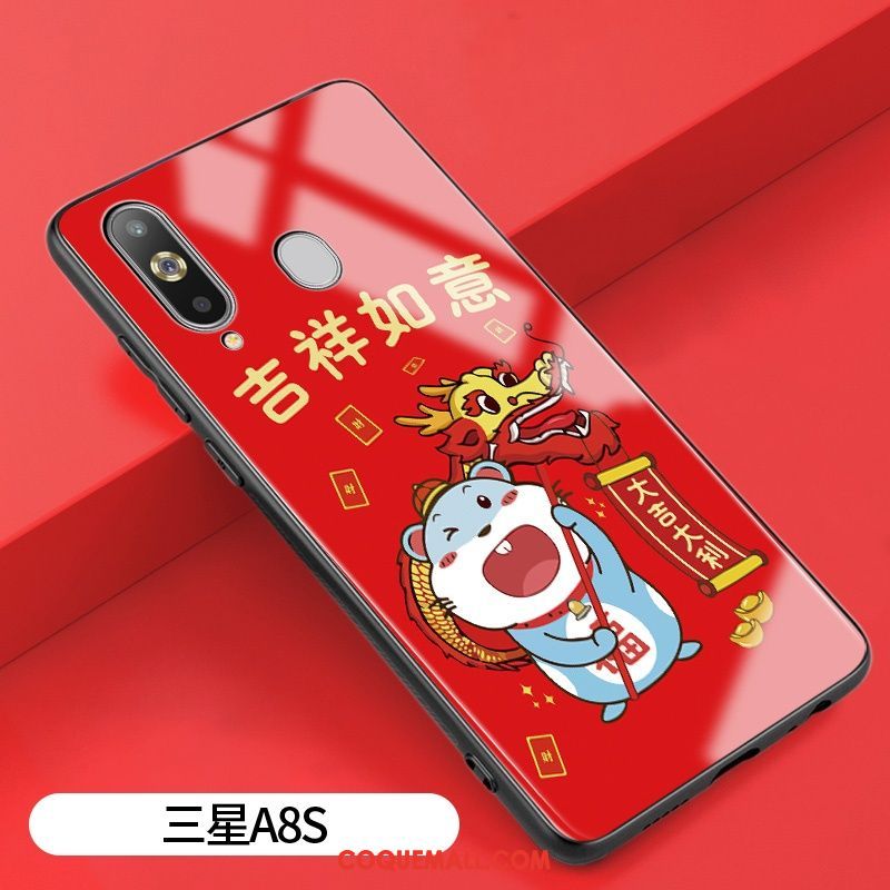 Étui Samsung Galaxy A8s Charmant Tout Compris Silicone, Coque Samsung Galaxy A8s Nouveau Rouge