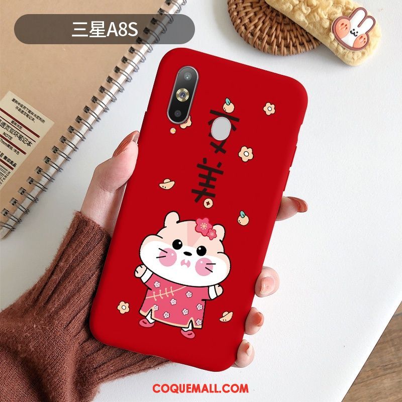 Étui Samsung Galaxy A8s Charmant Étoile Silicone, Coque Samsung Galaxy A8s Nouveau Rouge