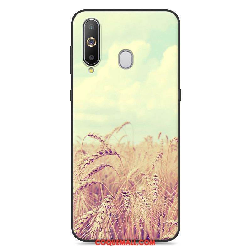 Étui Samsung Galaxy A8s Dessin Animé Jaune Téléphone Portable, Coque Samsung Galaxy A8s Silicone Incassable Beige