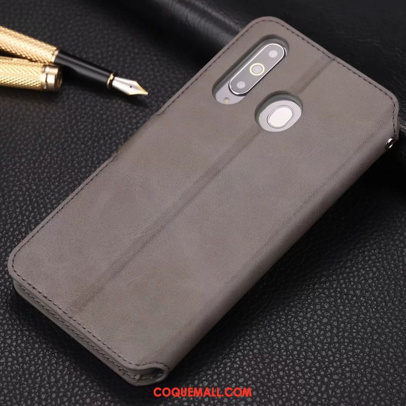 Étui Samsung Galaxy A8s En Cuir Incassable Luxe, Coque Samsung Galaxy A8s Membrane Clamshell