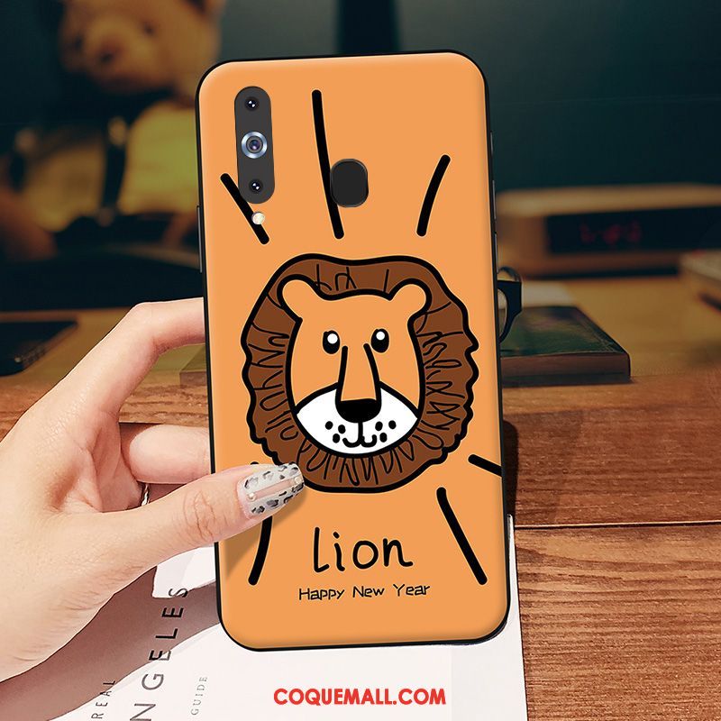 Étui Samsung Galaxy A8s Peinture Dessin Animé Téléphone Portable, Coque Samsung Galaxy A8s Étoile Bordure Orange