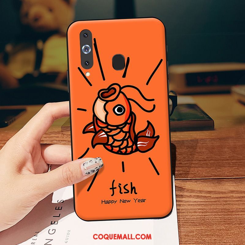 Étui Samsung Galaxy A8s Peinture Dessin Animé Téléphone Portable, Coque Samsung Galaxy A8s Étoile Bordure Orange