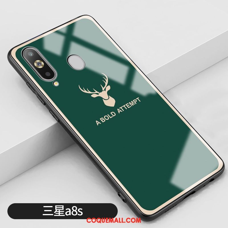 Étui Samsung Galaxy A8s Protection Cerf Amoureux, Coque Samsung Galaxy A8s Téléphone Portable Miroir