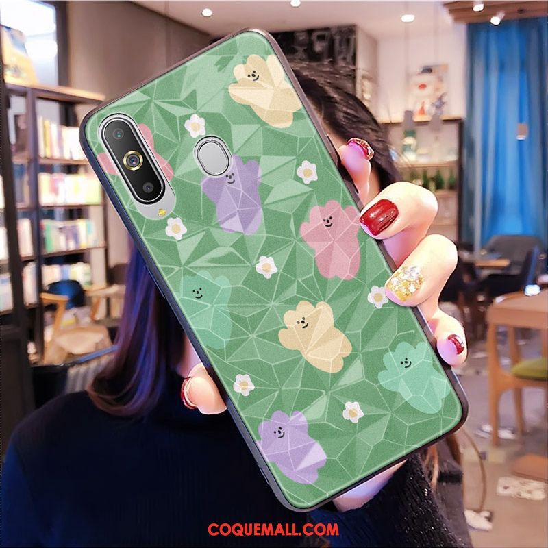 Étui Samsung Galaxy A8s Protection Fleurs Frais, Coque Samsung Galaxy A8s Losange Tout Compris