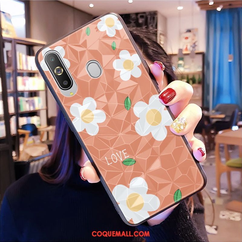 Étui Samsung Galaxy A8s Protection Fleurs Frais, Coque Samsung Galaxy A8s Losange Tout Compris