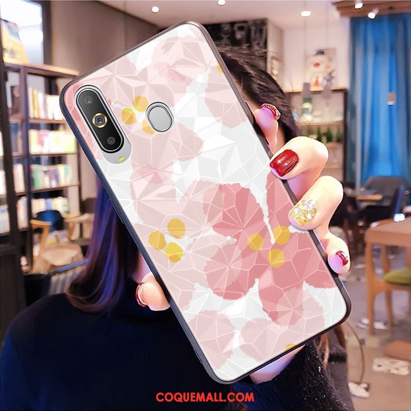 Étui Samsung Galaxy A8s Protection Fleurs Frais, Coque Samsung Galaxy A8s Losange Tout Compris