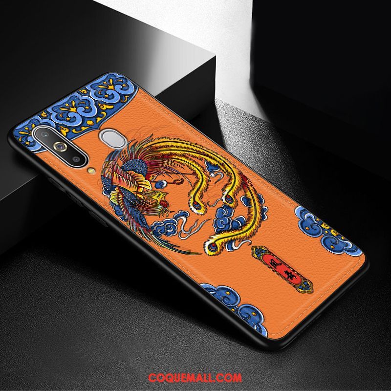 Étui Samsung Galaxy A8s Silicone Tendance Cuir, Coque Samsung Galaxy A8s Nouveau Gaufrage