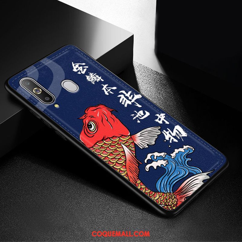 Étui Samsung Galaxy A8s Silicone Tendance Cuir, Coque Samsung Galaxy A8s Nouveau Gaufrage