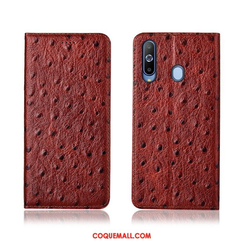 Étui Samsung Galaxy A8s Tout Compris Fluide Doux En Cuir, Coque Samsung Galaxy A8s Protection Silicone Braun