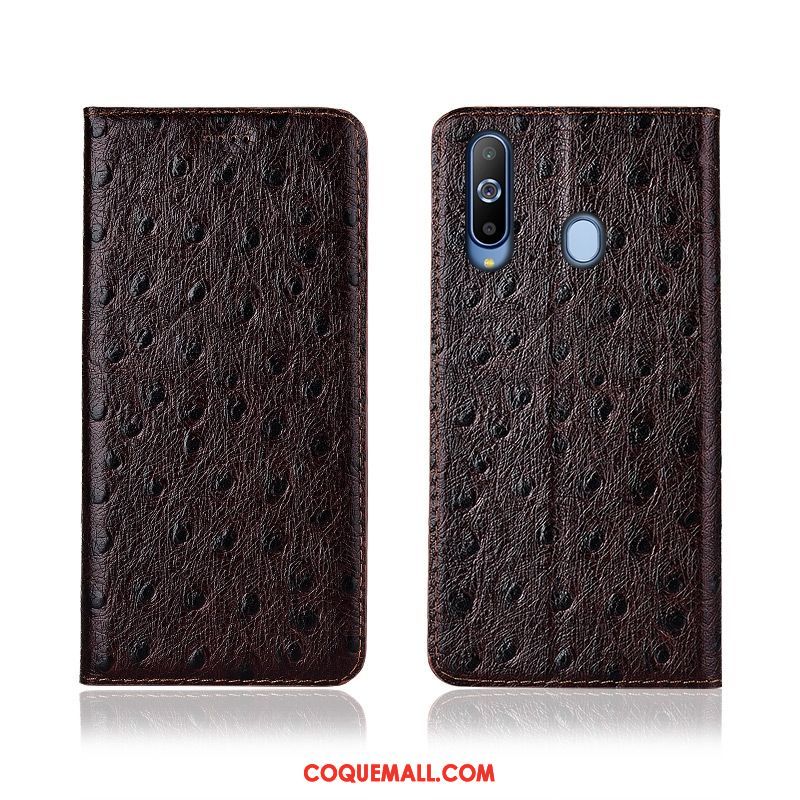 Étui Samsung Galaxy A8s Tout Compris Fluide Doux En Cuir, Coque Samsung Galaxy A8s Protection Silicone Braun