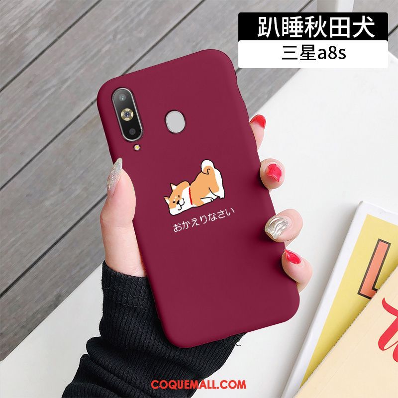 Étui Samsung Galaxy A8s Téléphone Portable Amoureux Net Rouge, Coque Samsung Galaxy A8s Charmant Fluide Doux