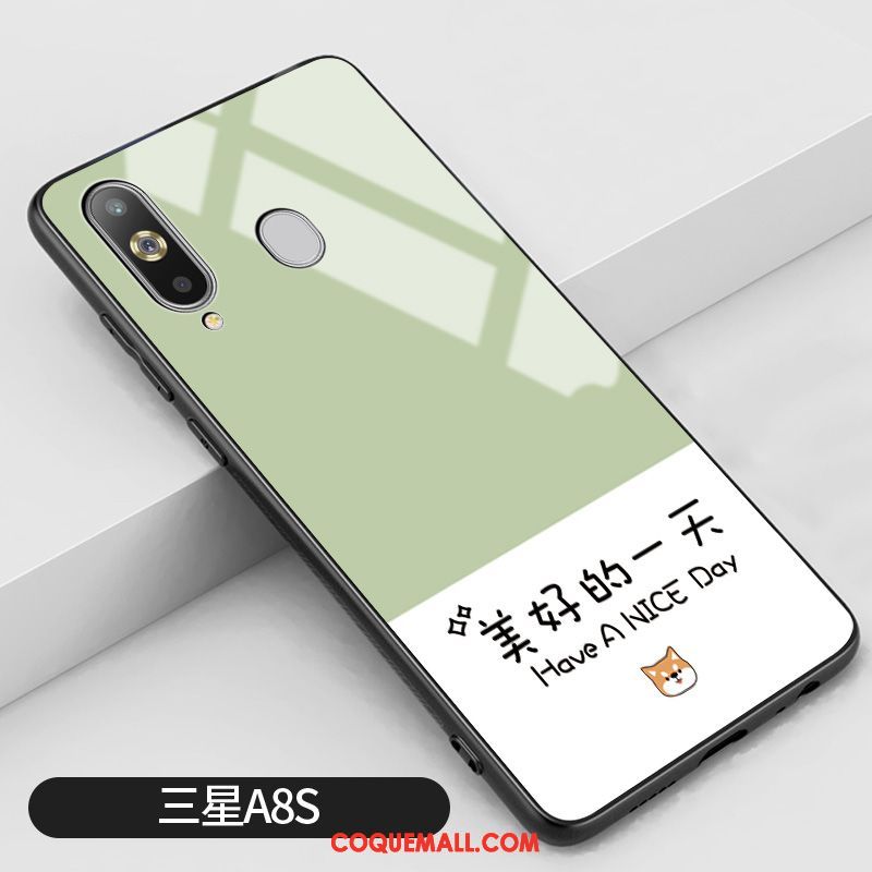 Étui Samsung Galaxy A8s Étoile Protection Vert, Coque Samsung Galaxy A8s Verre Petit