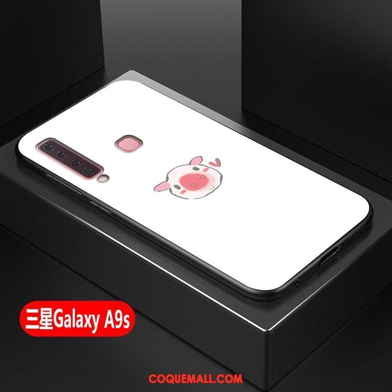 Étui Samsung Galaxy A9 2018 Incassable Verre Blanc, Coque Samsung Galaxy A9 2018 Tout Compris Étoile