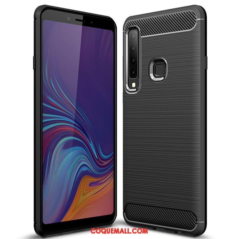 Étui Samsung Galaxy A9 2018 Noir Silicone Nouveau, Coque Samsung Galaxy A9 2018 Protection Étoile