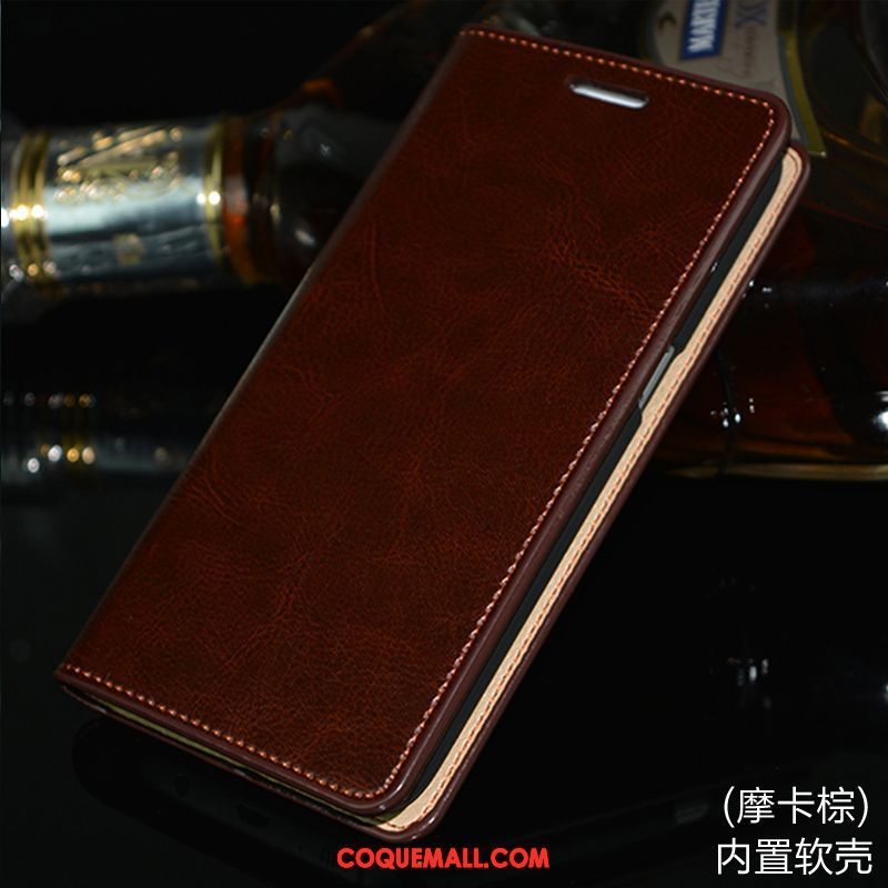 Étui Samsung Galaxy A9 2018 Or Clamshell Cuir Véritable, Coque Samsung Galaxy A9 2018 Étui En Cuir Téléphone Portable