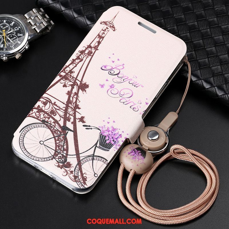 Étui Samsung Galaxy A9 2018 Protection Rose Étui En Cuir, Coque Samsung Galaxy A9 2018 Étoile Fluide Doux