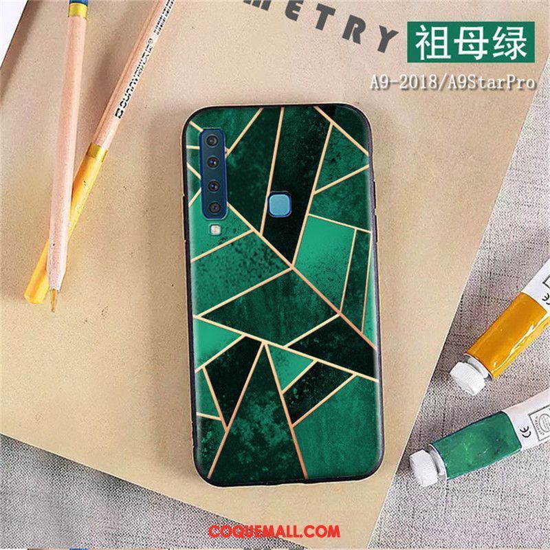 Étui Samsung Galaxy A9 2018 Silicone Incassable Fluide Doux, Coque Samsung Galaxy A9 2018 Vert Tout Compris