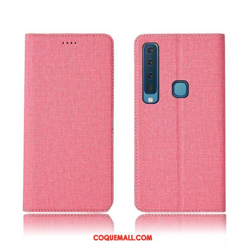 Étui Samsung Galaxy A9 2018 Silicone Lin Étui En Cuir, Coque Samsung Galaxy A9 2018 Bleu Étoile