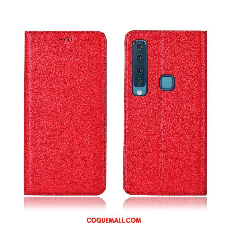 Étui Samsung Galaxy A9 2018 Tout Compris Cuir Véritable Étoile, Coque Samsung Galaxy A9 2018 Étui En Cuir Téléphone Portable