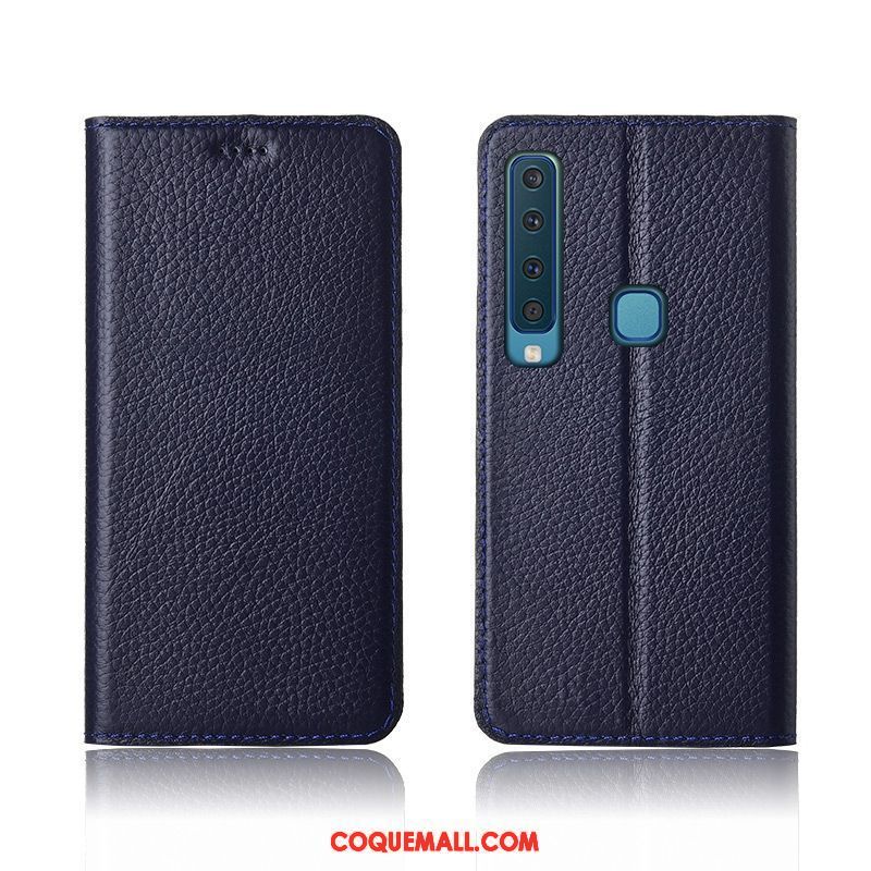 Étui Samsung Galaxy A9 2018 Tout Compris Cuir Véritable Étoile, Coque Samsung Galaxy A9 2018 Étui En Cuir Téléphone Portable