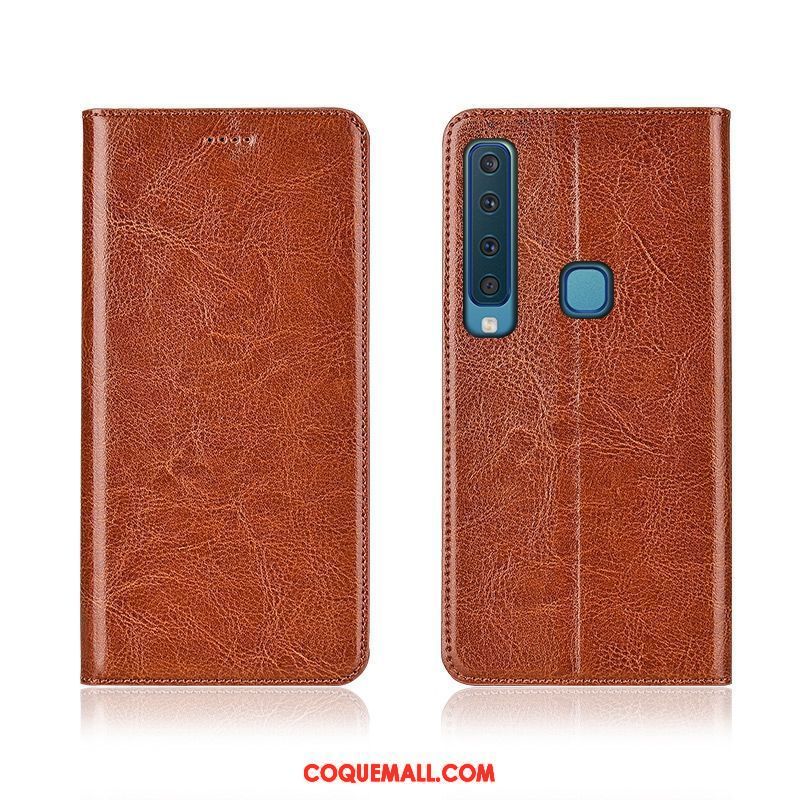 Étui Samsung Galaxy A9 2018 Tout Compris Fluide Doux Étui En Cuir, Coque Samsung Galaxy A9 2018 Protection Cuir Véritable