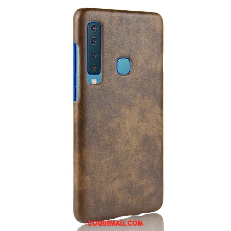 Étui Samsung Galaxy A9 2018 Vintage Litchi Sac, Coque Samsung Galaxy A9 2018 Modèle Fleurie Téléphone Portable