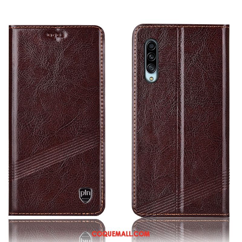 Étui Samsung Galaxy A90 5g Cuir Véritable Noir Protection, Coque Samsung Galaxy A90 5g Tout Compris Incassable