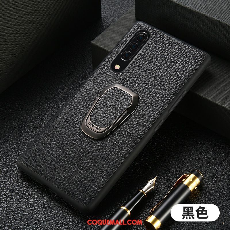 Étui Samsung Galaxy A90 5g Cuir Véritable Tout Compris Anneau, Coque Samsung Galaxy A90 5g Luxe Téléphone Portable