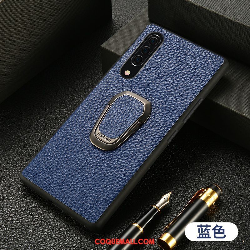 Étui Samsung Galaxy A90 5g Cuir Véritable Tout Compris Anneau, Coque Samsung Galaxy A90 5g Luxe Téléphone Portable