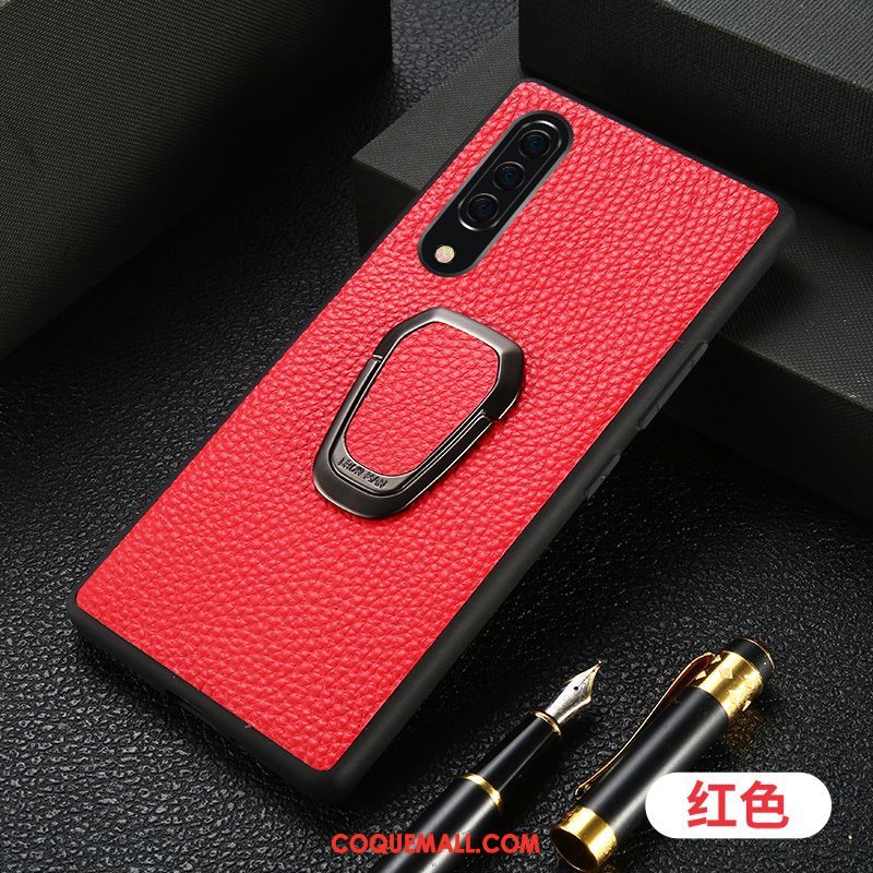 Étui Samsung Galaxy A90 5g Cuir Véritable Tout Compris Anneau, Coque Samsung Galaxy A90 5g Luxe Téléphone Portable