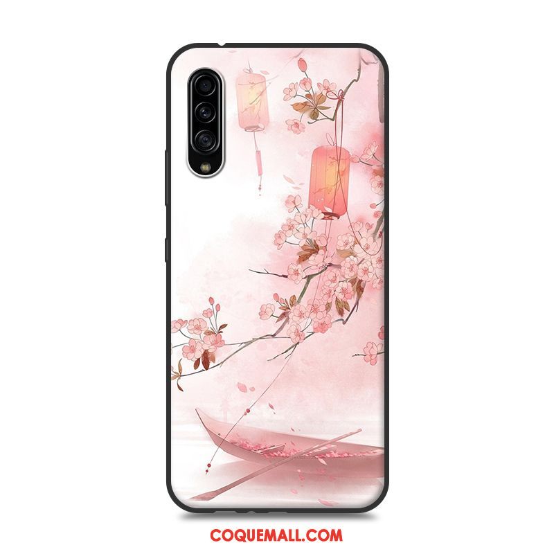 Étui Samsung Galaxy A90 5g Personnalité Silicone Style Chinois, Coque Samsung Galaxy A90 5g Rose Protection