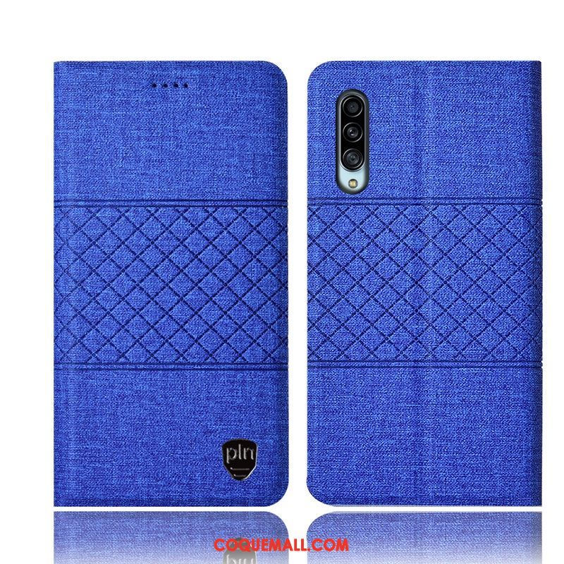 Étui Samsung Galaxy A90 5g Plaid Incassable Tout Compris, Coque Samsung Galaxy A90 5g Téléphone Portable Lin Braun