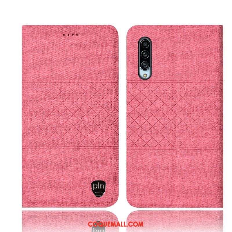 Étui Samsung Galaxy A90 5g Plaid Incassable Tout Compris, Coque Samsung Galaxy A90 5g Téléphone Portable Lin Braun