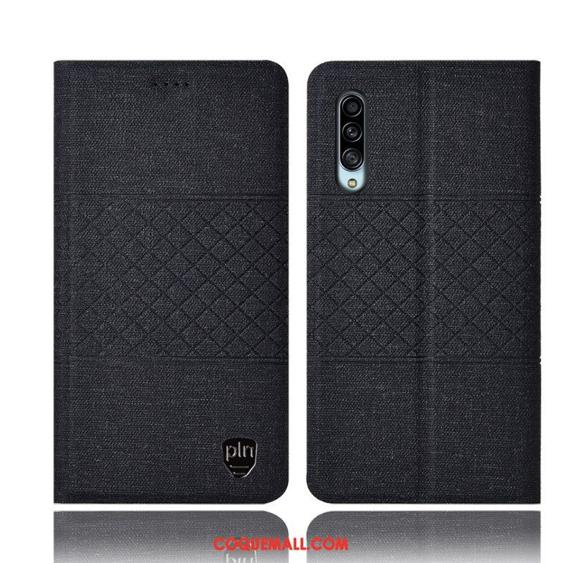 Étui Samsung Galaxy A90 5g Plaid Incassable Tout Compris, Coque Samsung Galaxy A90 5g Téléphone Portable Lin Braun