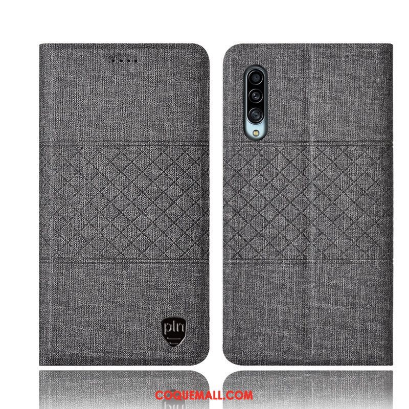 Étui Samsung Galaxy A90 5g Plaid Incassable Tout Compris, Coque Samsung Galaxy A90 5g Téléphone Portable Lin Braun