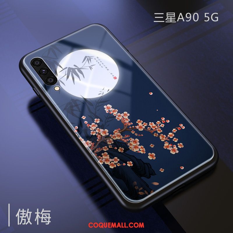 Étui Samsung Galaxy A90 5g Protection Miroir Silicone, Coque Samsung Galaxy A90 5g Vent Style Chinois